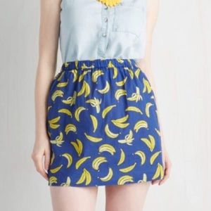 ModCloth Compania Fantastica Banana Print Skirt